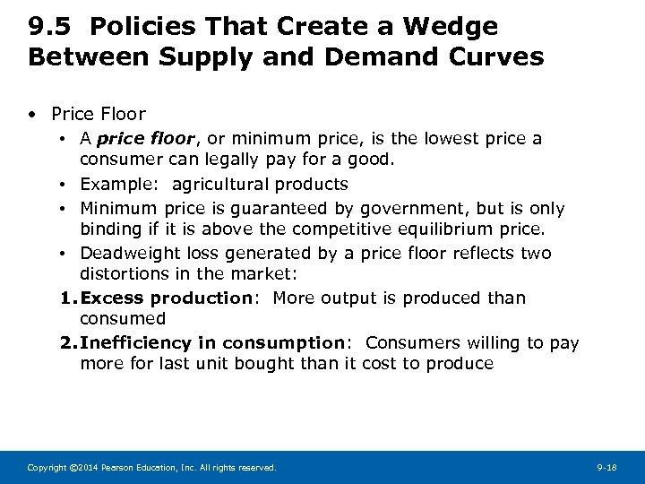 9. 5 Policies That Create a Wedge Between Supply and Demand Curves • Price