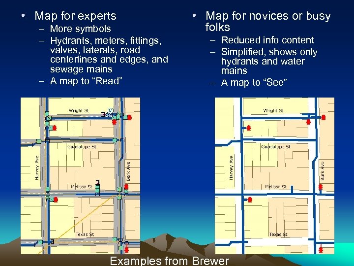  • Map for experts – More symbols – Hydrants, meters, fittings, valves, laterals,