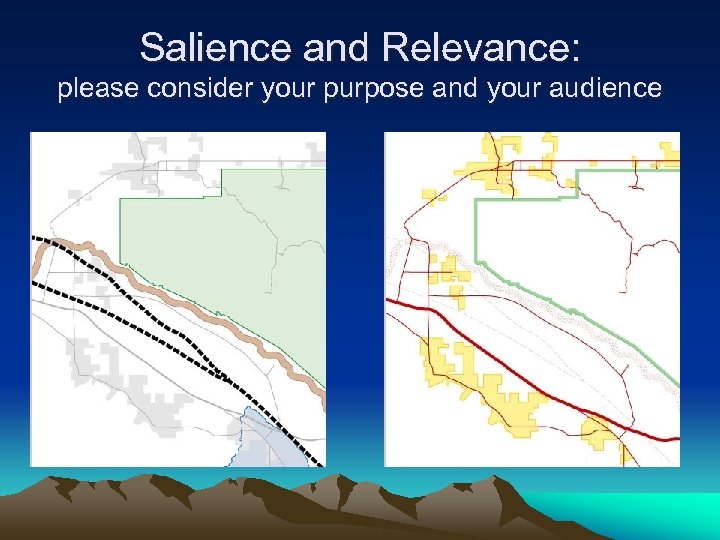 Salience and Relevance: please consider your purpose and your audience 