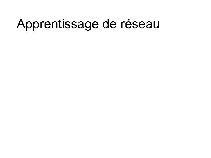Apprentissage de réseau 