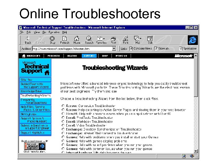 Online Troubleshooters 