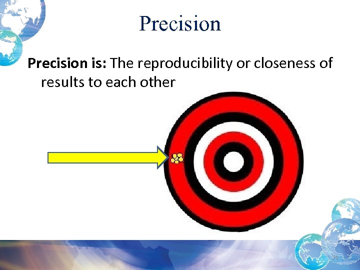 Precision is: The reproducibility or closeness of results to each other 31 