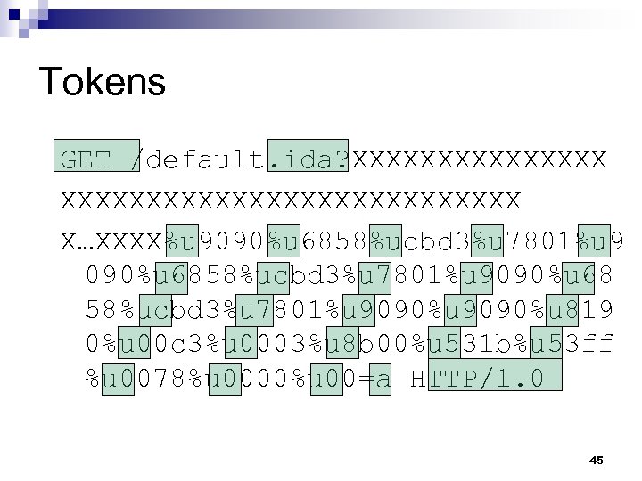 Tokens GET /default. ida? XXXXXXXXXXXXXXXXXXXXX X…XXXX%u 9090%u 6858%ucbd 3%u 7801%u 9090%u 68 58%ucbd 3%u