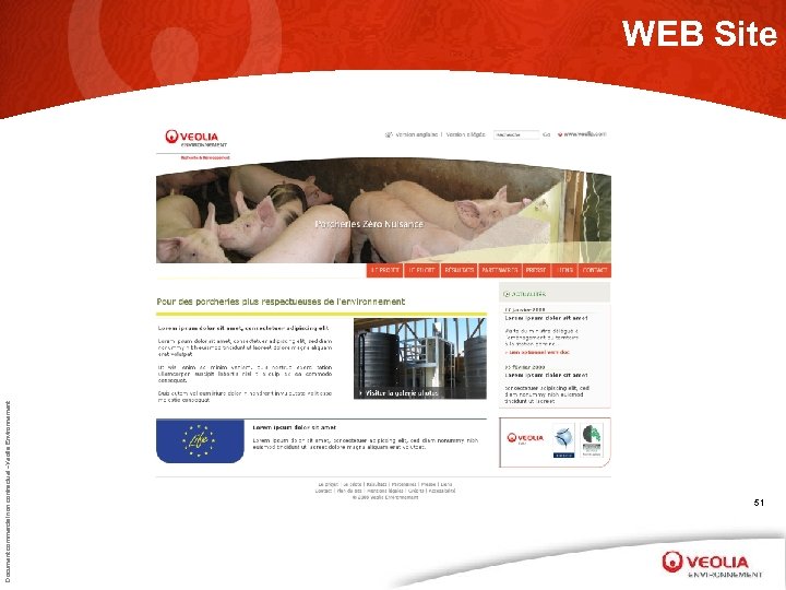 Document commercial non contractuel –Veolia Environnement WEB Site 51 