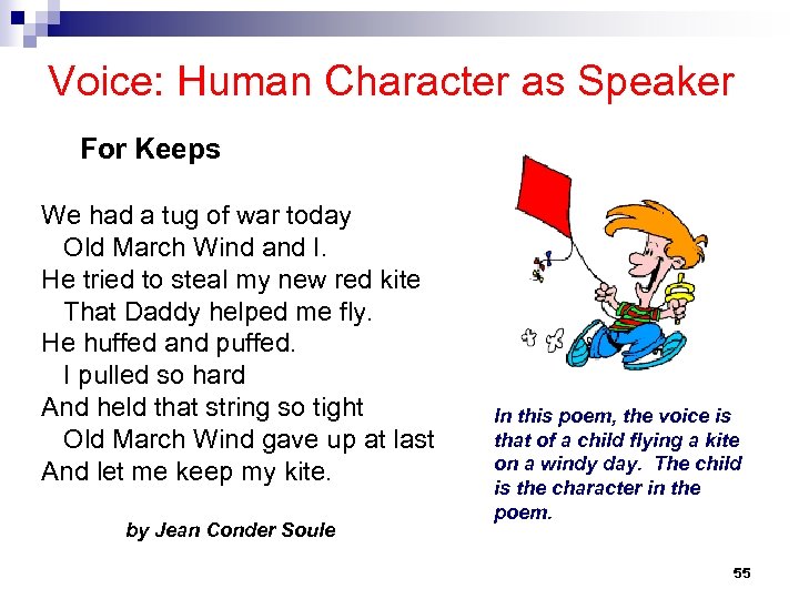 Voice: Human Character as Speaker For Keeps We had a tug of war today