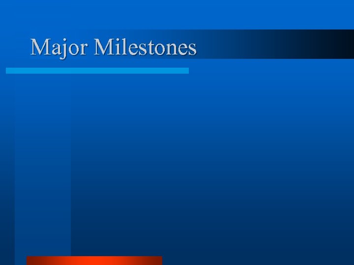 Major Milestones 