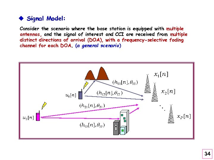 u Signal Model: Consider the scenario where the base station is equipped with multiple