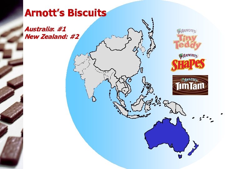  Arnott’s Biscuits Australia: #1 New Zealand: #2 
