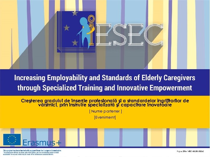 Creşterea gradului de inserție profesională şi a standardelor îngrijitorilor de vârstnici, prin instruire specializată