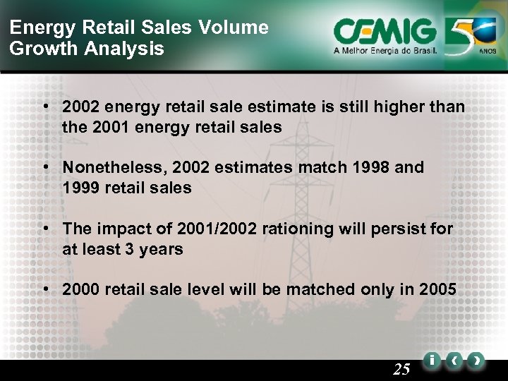 Energy Retail Sales Volume Growth Analysis • 2002 energy retail sale estimate is still