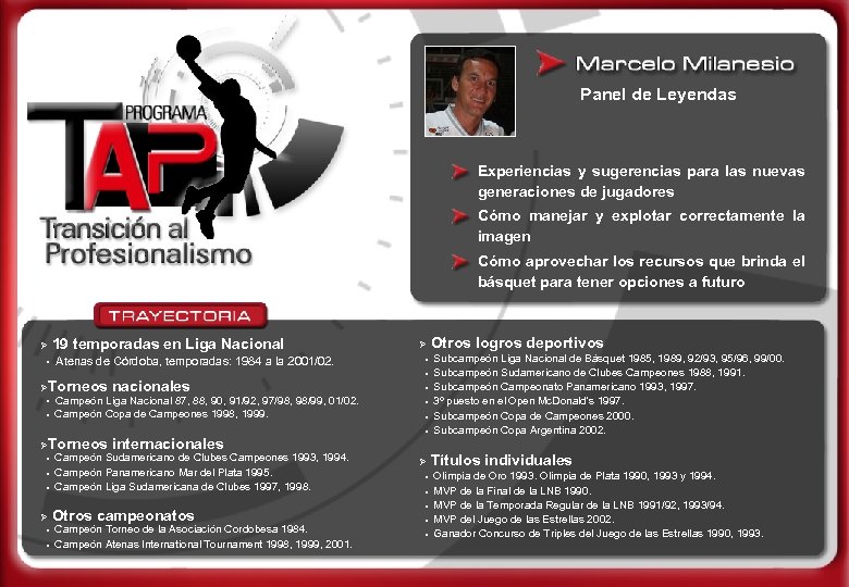 Panel de Leyendas Experiencias y sugerencias para las nuevas generaciones de jugadores Cómo manejar