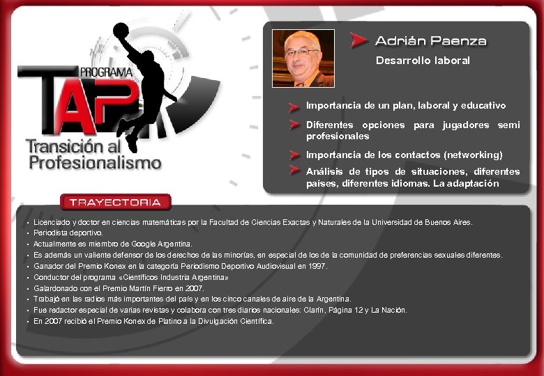 Desarrollo laboral Importancia de un plan, laboral y educativo Diferentes opciones para jugadores semi