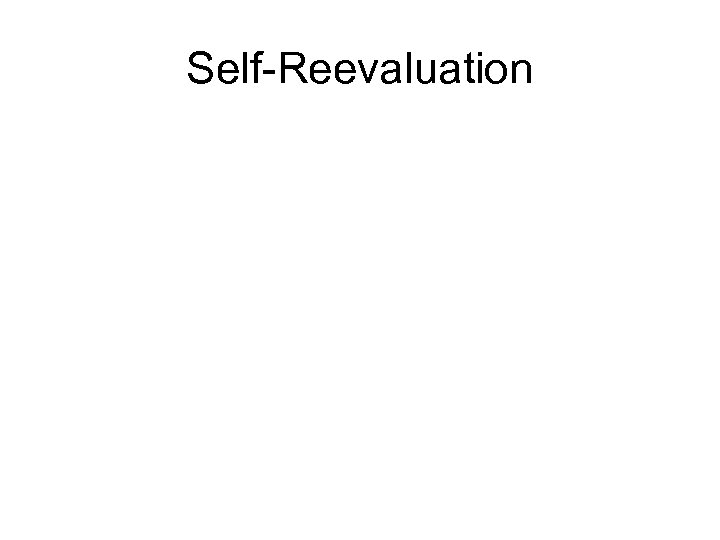 Self-Reevaluation 