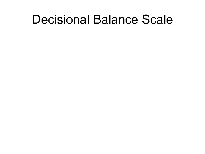 Decisional Balance Scale 