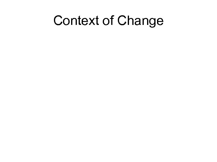 Context of Change 