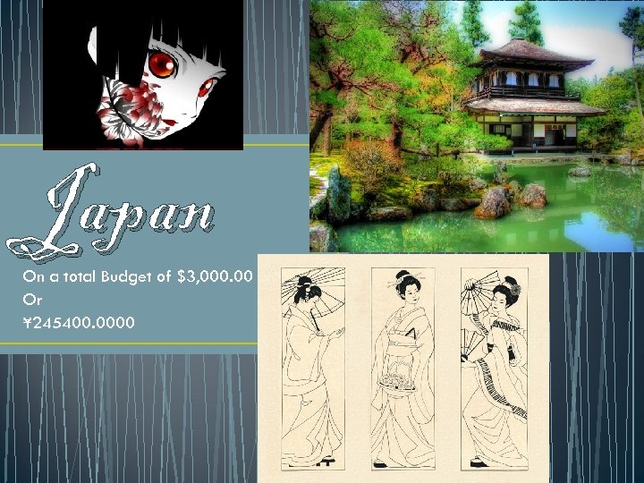 Japan On a total Budget of $3, 000. 00 Or ¥ 245400. 0000 