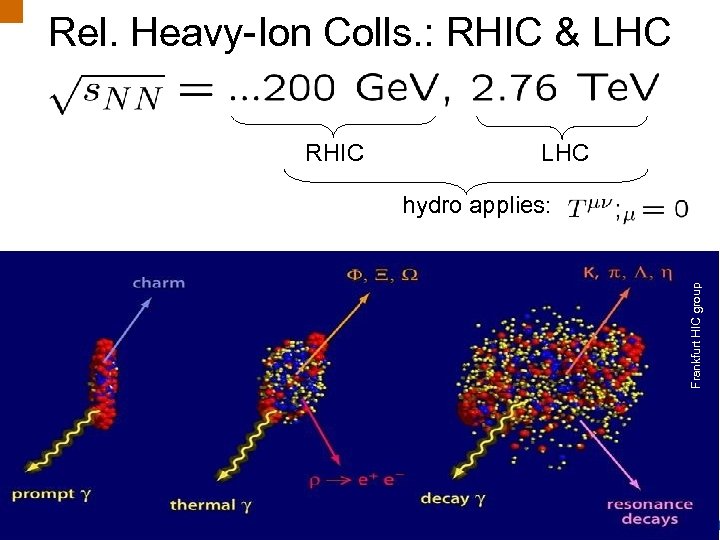 Rel. Heavy-Ion Colls. : RHIC & LHC hydro applies: Frankfurt HIC group RHIC B.