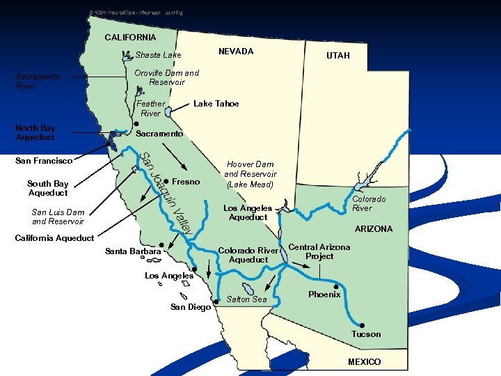 CALIFORNIA NEVADA Shasta Lake Sacramento River Oroville Dam and Reservoir Feather River North Bay