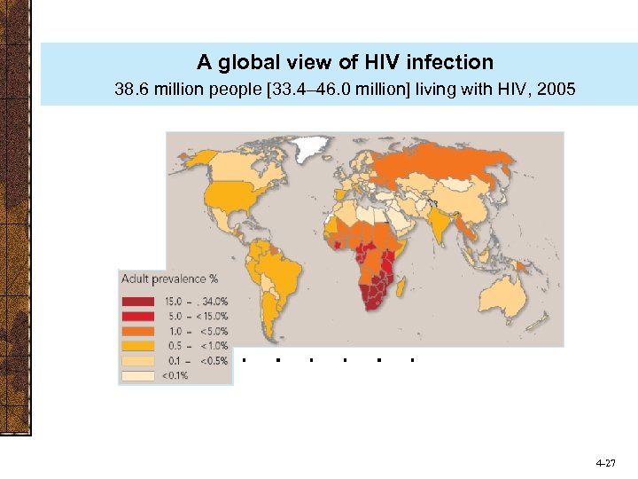 A global view of HIV infection 38. 6 million people [33. 4‒ 46. 0