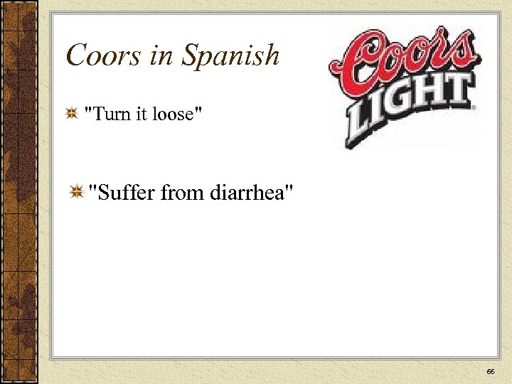 Coors in Spanish 