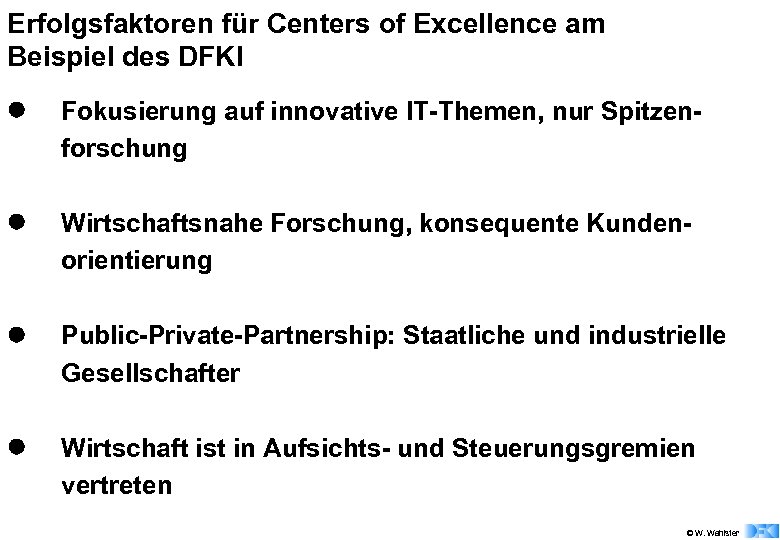 Erfolgsfaktoren für Centers of Excellence am Beispiel des DFKI l Fokusierung auf innovative IT-Themen,