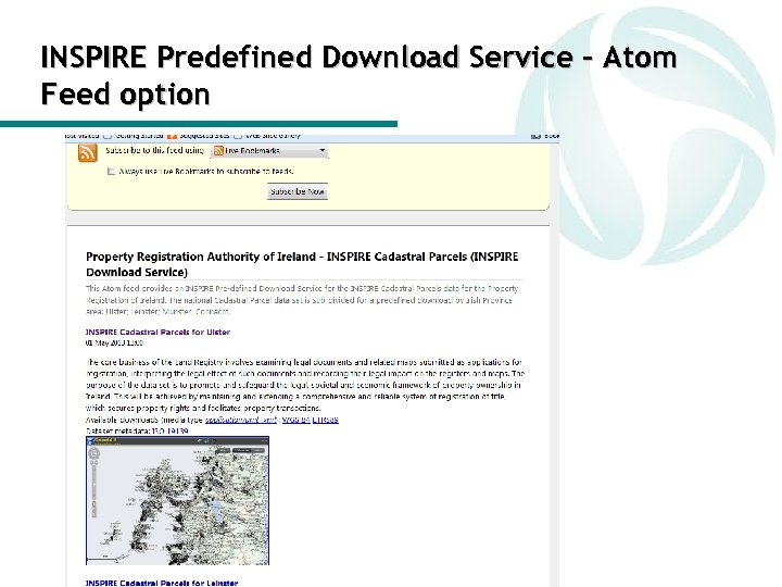 INSPIRE Predefined Download Service – Atom Feed option 