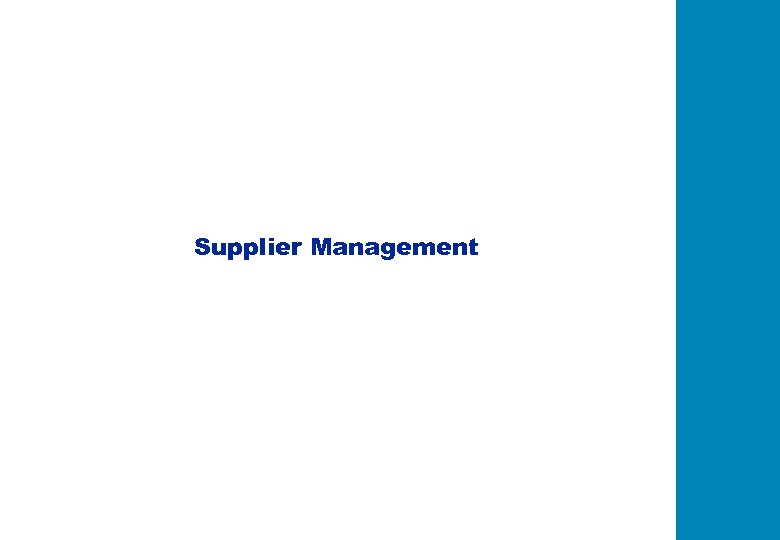 Supplier Management 