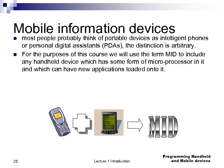 Mobile information devices n n 20 most people probably think of portable devices as