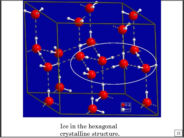 Ice in the hexagonal crystalline structure. 12 