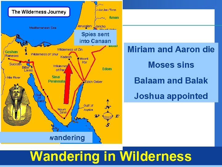 Spies sent into Canaan Miriam and Aaron die Moses sins Balaam and Balak Joshua