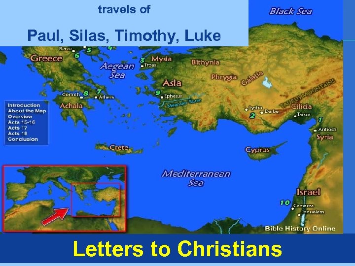 travels of Paul, Silas, Timothy, Luke Letters to Christians 