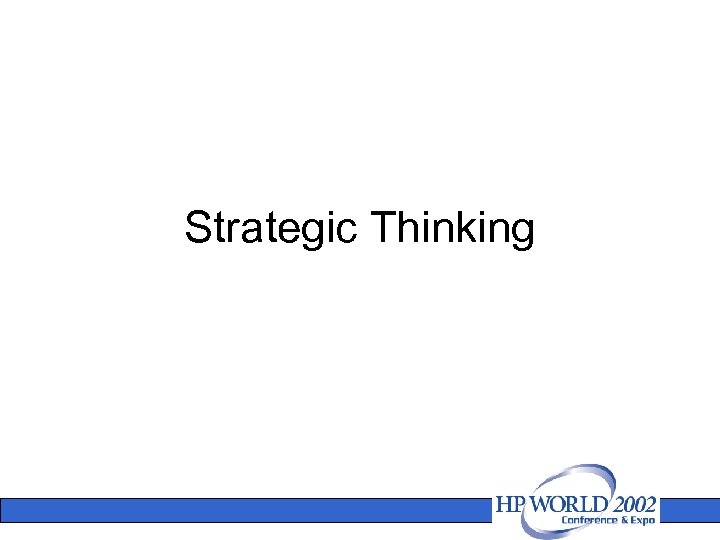 Strategic Thinking 