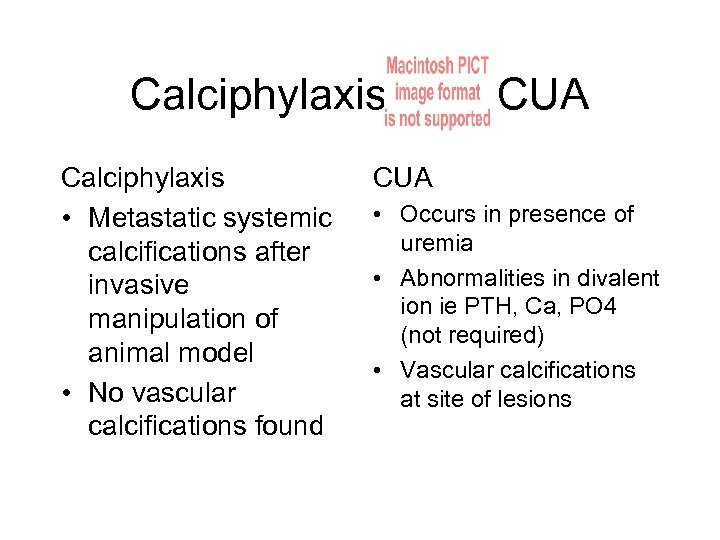 Calciphylaxis • Metastatic systemic calcifications after invasive manipulation of animal model • No vascular