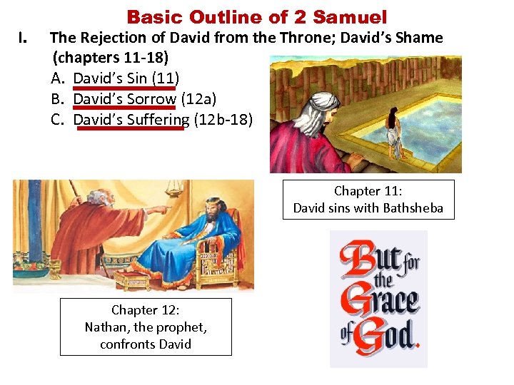 Basic Outline of 2 Samuel I. The Rejection of David from the Throne; David’s