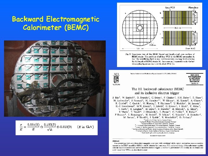 Backward Electromagnetic Calorimeter (BEMC) 