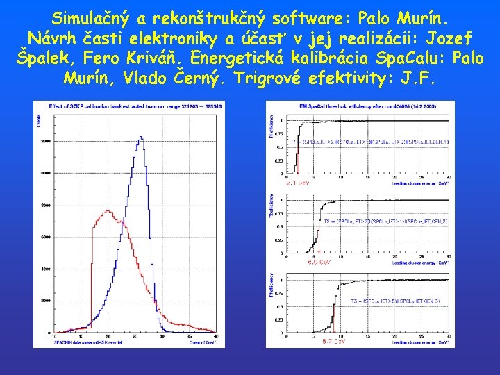 Simulačný a rekonštrukčný software: Palo Murín. Návrh časti elektroniky a účasť v jej realizácii: