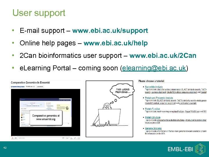 User support • E-mail support – www. ebi. ac. uk/support • Online help pages
