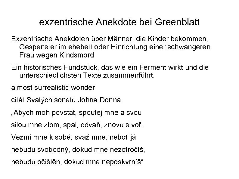 exzentrische Anekdote bei Greenblatt Exzentrische Anekdoten über Männer, die Kinder bekommen, Gespenster im ehebett