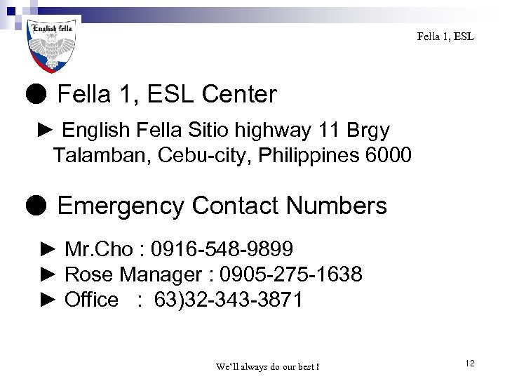 Esl Center O T English Fella 1 Esl