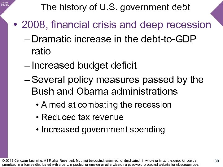 The history of U. S. government debt • 2008, financial crisis and deep recession