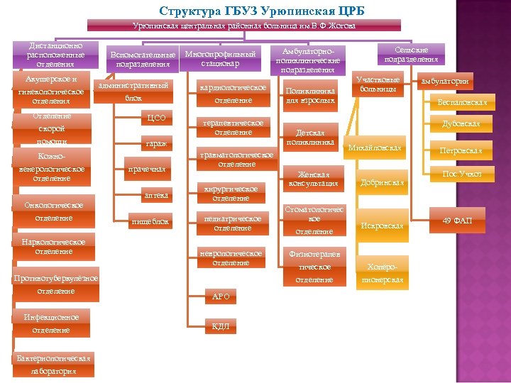 Структура районной больницы схема