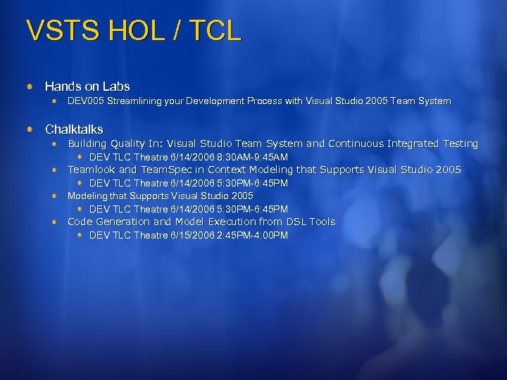 VSTS HOL / TCL Hands on Labs DEV 005 Streamlining your Development Process with