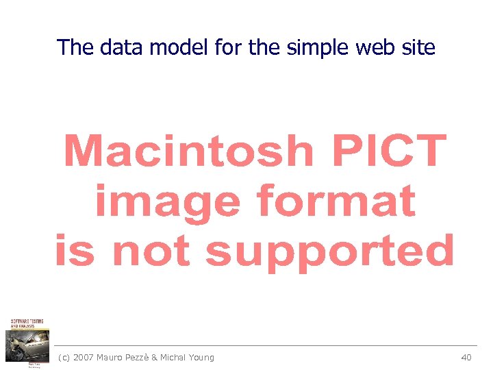 The data model for the simple web site (c) 2007 Mauro Pezzè & Michal