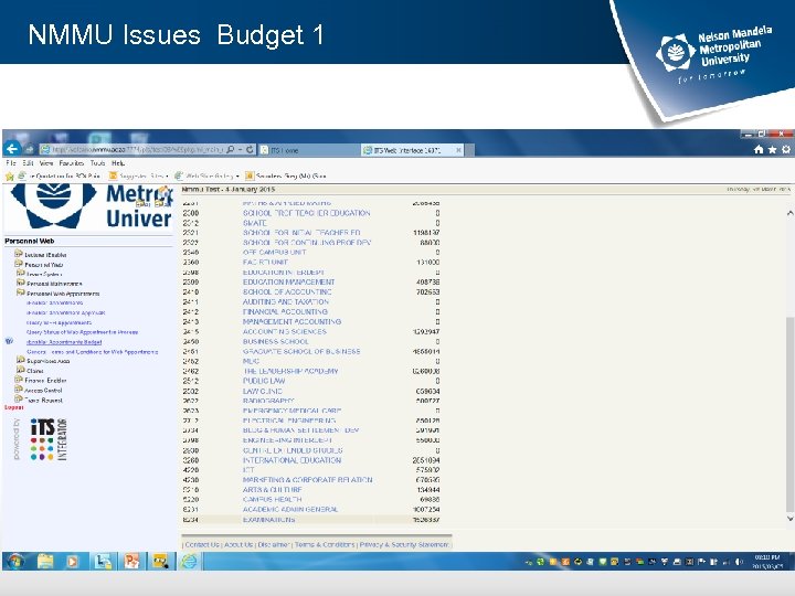 NMMU Issues Budget 1 