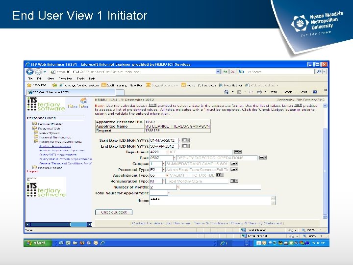 End User View 1 Initiator 