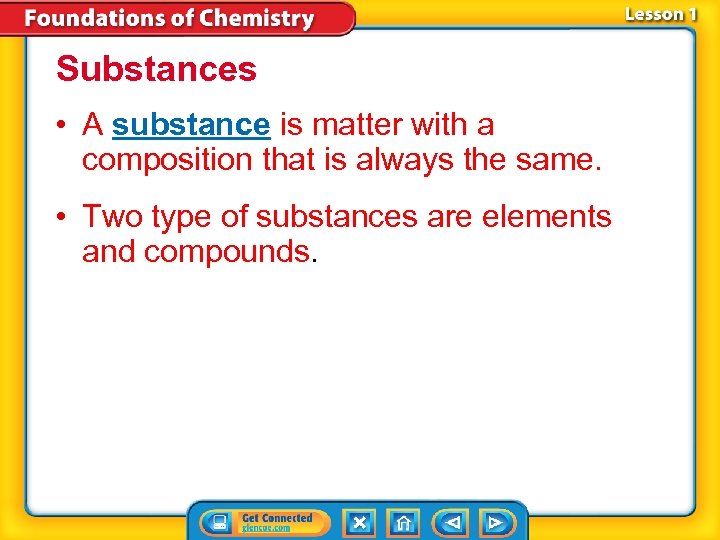 Substances • A substance is matter with a composition that is always the same.