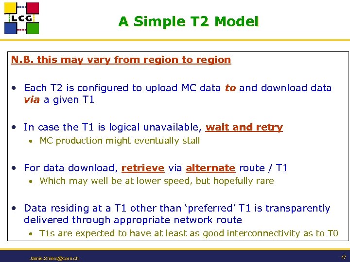 A Simple T 2 Model N. B. this may vary from region to region
