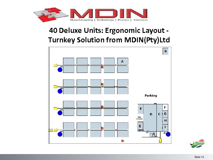40 Deluxe Units: Ergonomic Layout Turnkey Solution from MDIN(Pty)Ltd Slide 15 