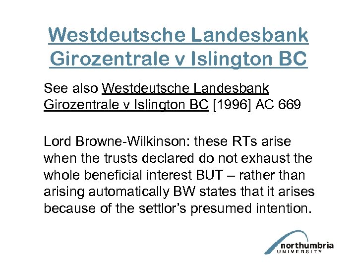 Westdeutsche Landesbank Girozentrale v Islington BC See also Westdeutsche Landesbank Girozentrale v Islington BC