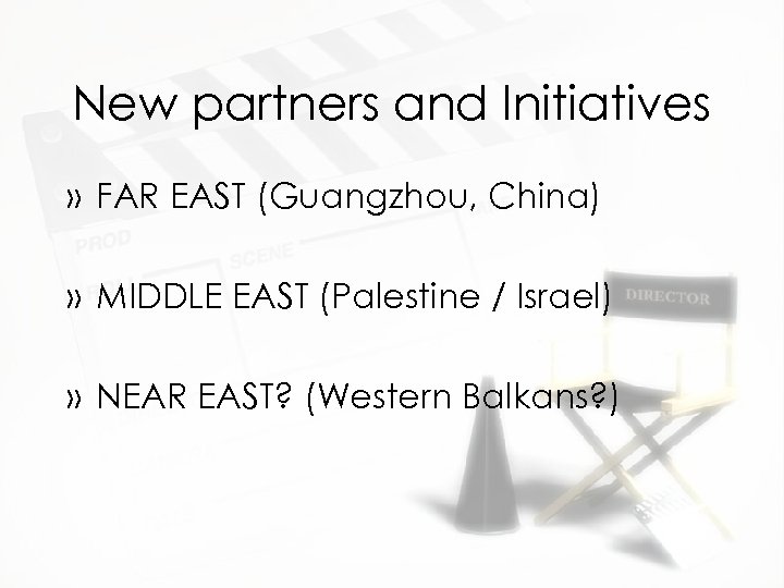 New partners and Initiatives » FAR EAST (Guangzhou, China) » MIDDLE EAST (Palestine /